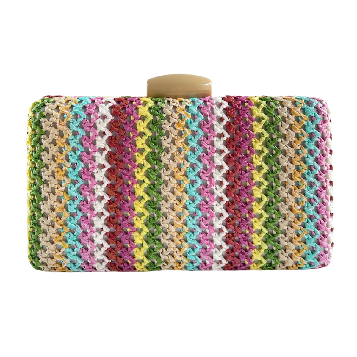 Bolsa de Festa Clutch Palha Colorida