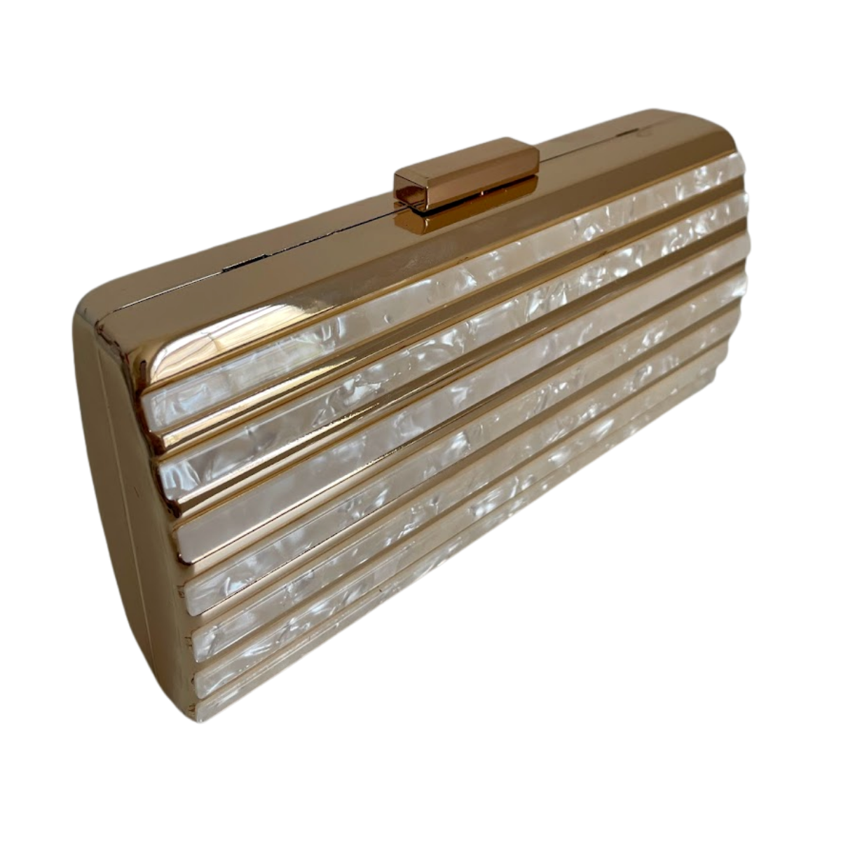 Bolsa de Festa Clutch Perolada Metalizada Branca - ReUse