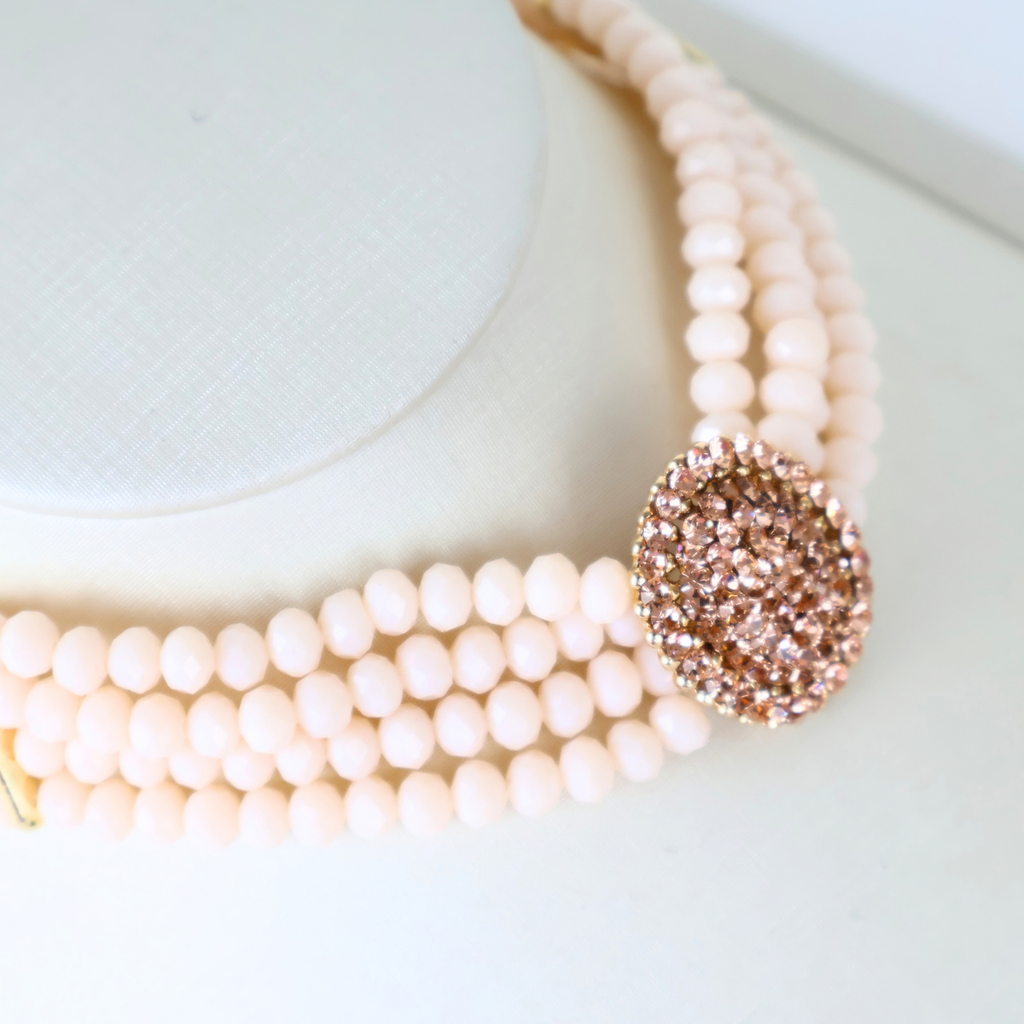 Colar Choker Gargantilha Rosê Champagne
