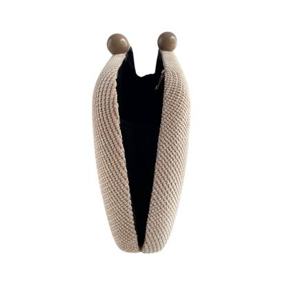 Bolsa Clutch Festa Tecido Bege
