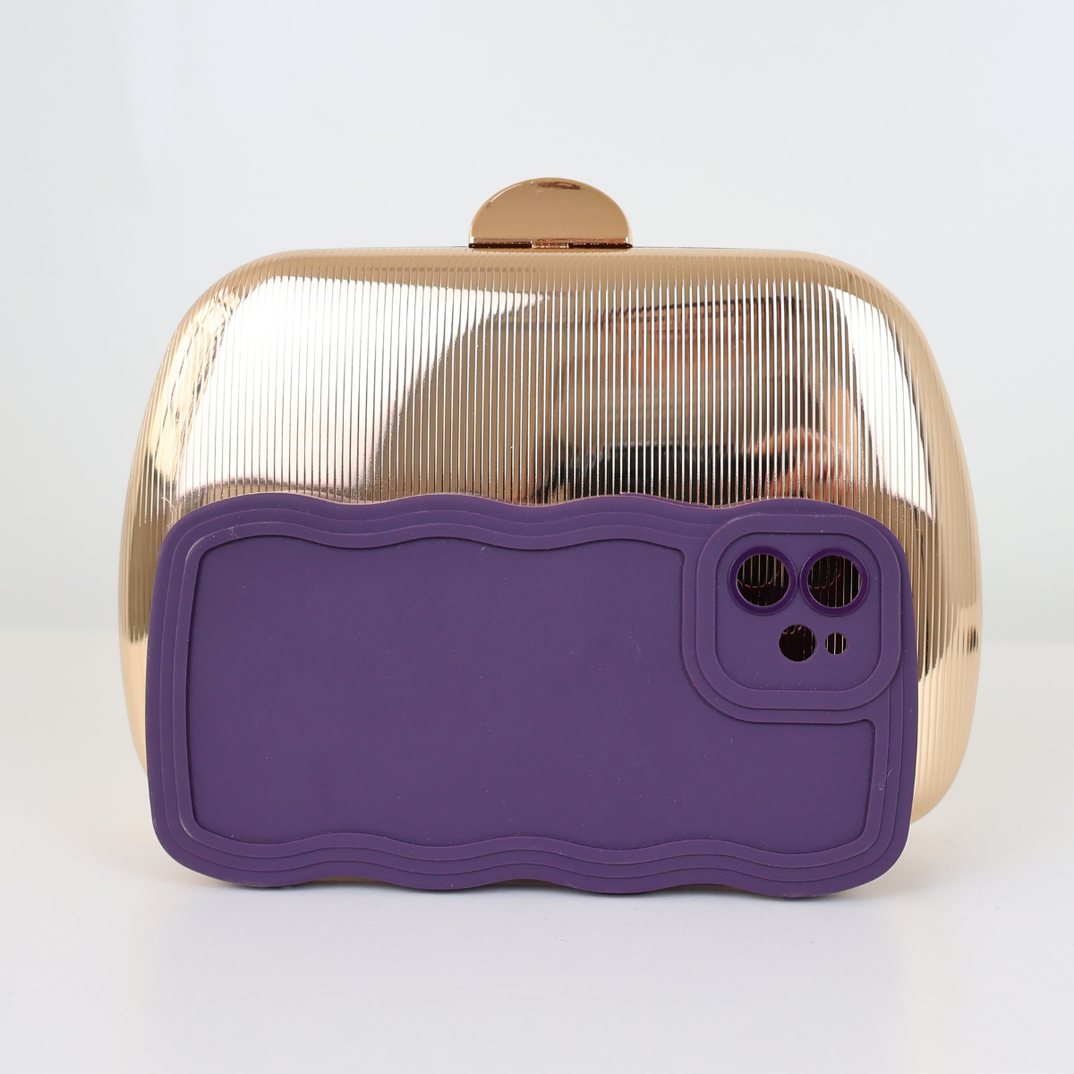Bolsa de Festa Clutch Metalizada Dourada