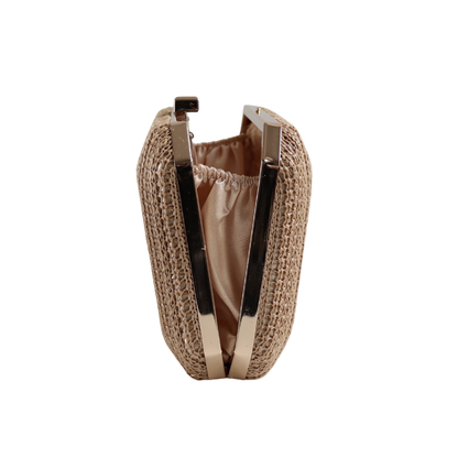Bolsa Clutch Festa Palha Bege