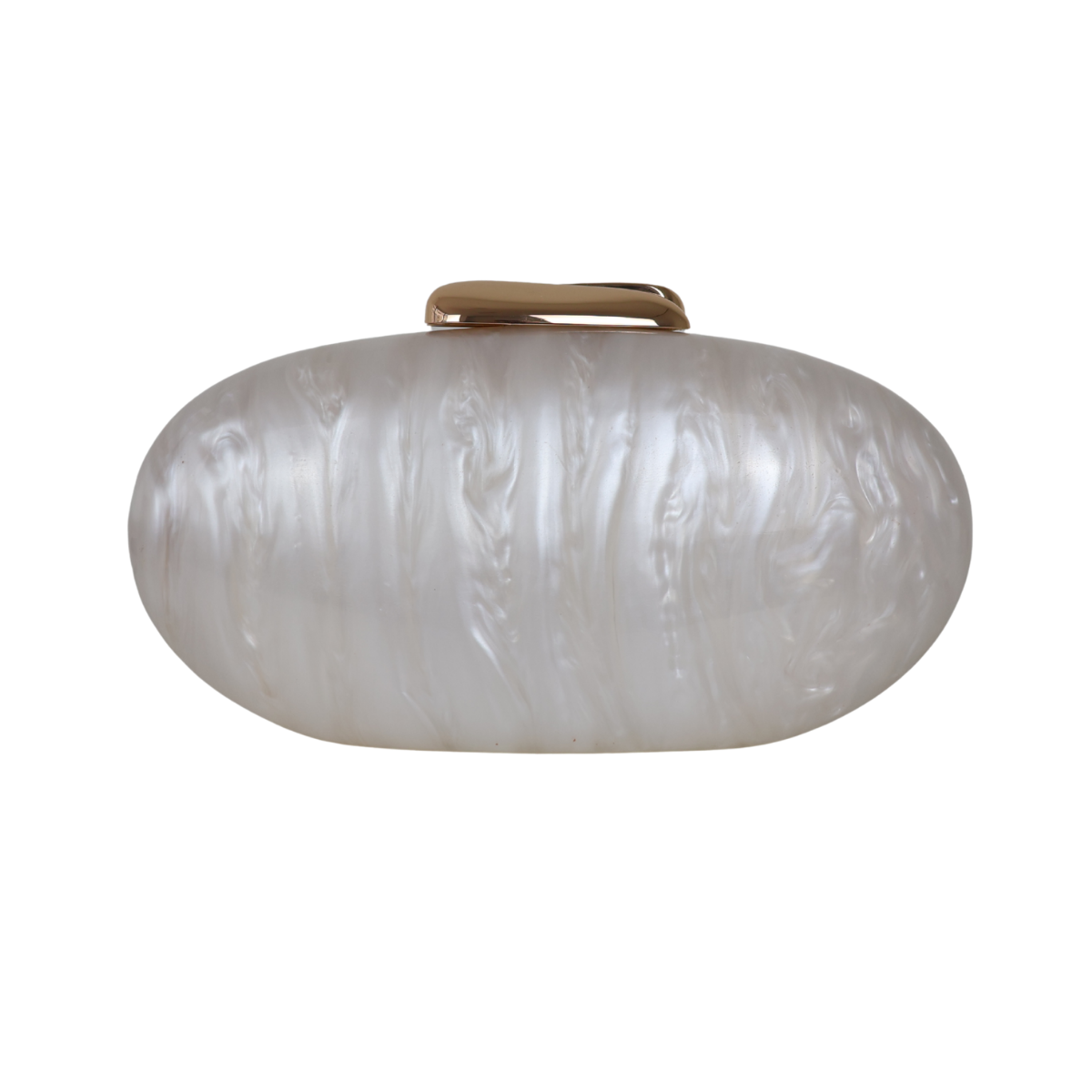 Bolsa Clutch Festa Acrílico Oval Branca