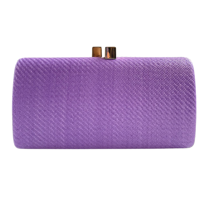 Bolsa de Festa Clutch Palha Lilás