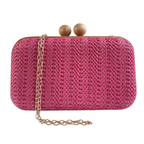 Bolsa de Festa Clutch Madeira e Palha Rosa - ReUse