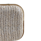 Bolsa de Festa Clutch Madeira e Palha Bege Claro
