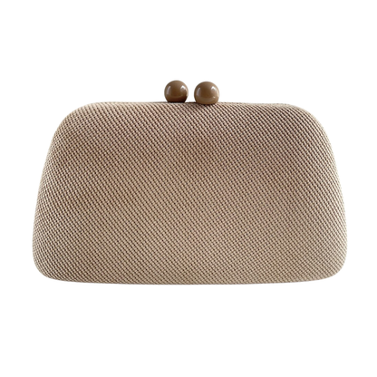 Bolsa Clutch Festa Tecido Bege