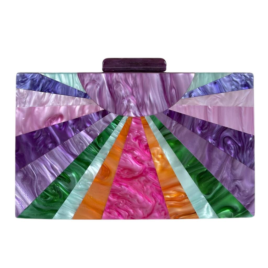 Bolsa de Festa Clutch Acrílico Colorida Roxo - ReUse