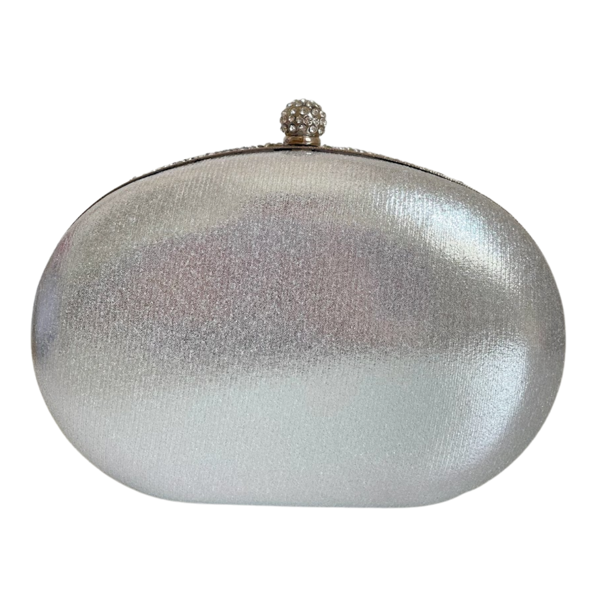 Bolsa de Festa Clutch Pedraria Cristal Prateada