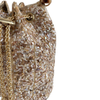 Bolsa Festa Clutch Pouch Pedraria Bege