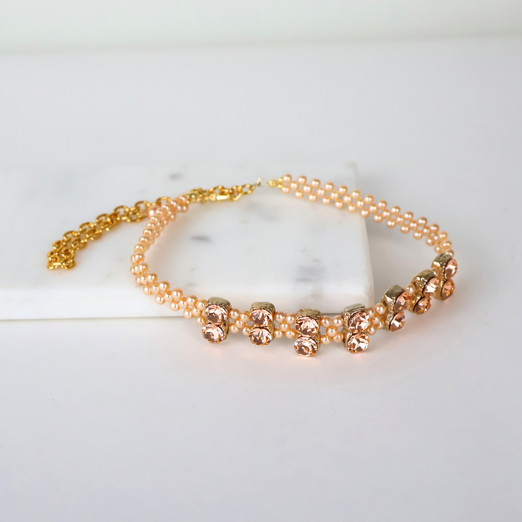 Colar Choker Gargantilha Champagne