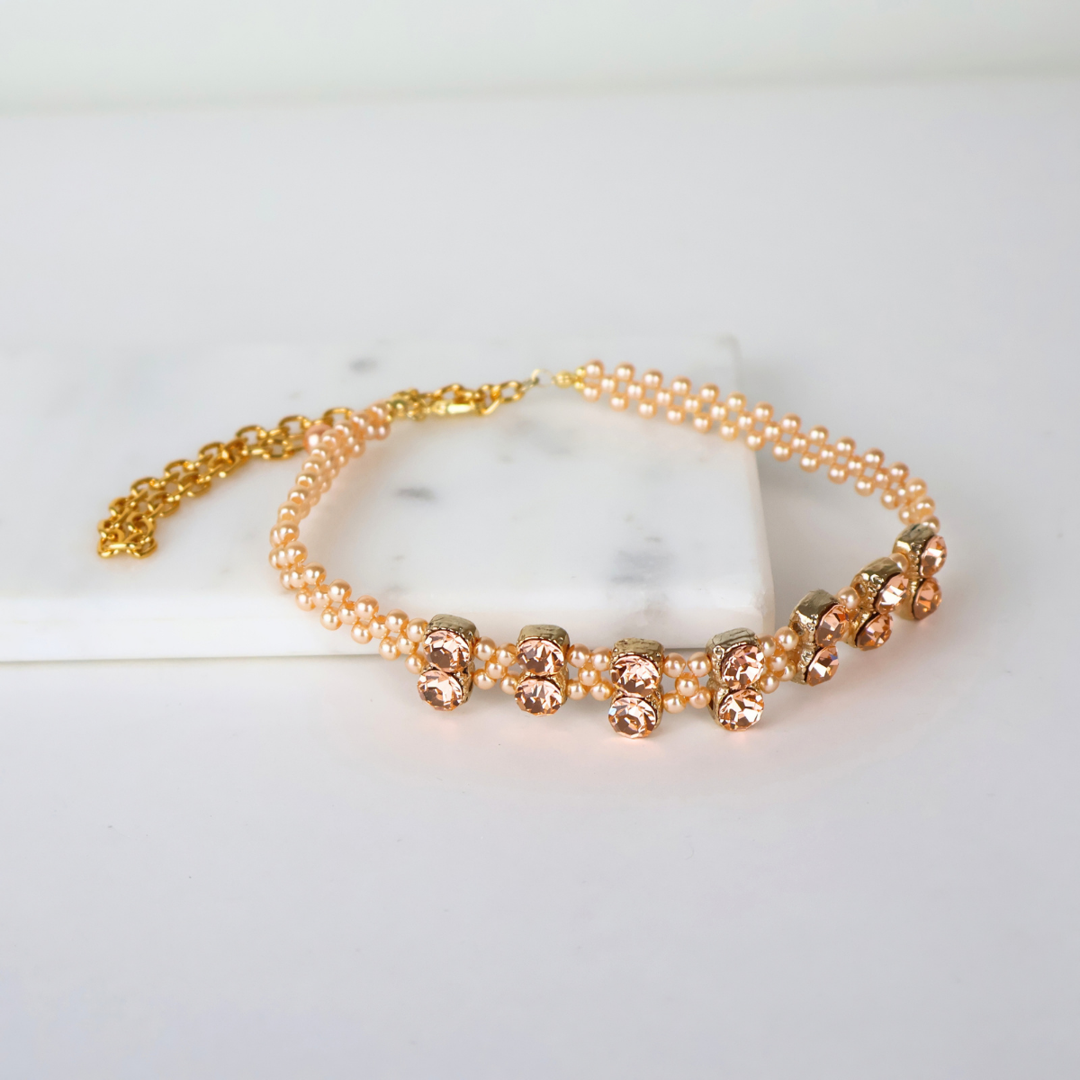 Colar Choker Gargantilha Champagne