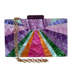 Bolsa de Festa Clutch Acrílico Colorida Roxo - ReUse