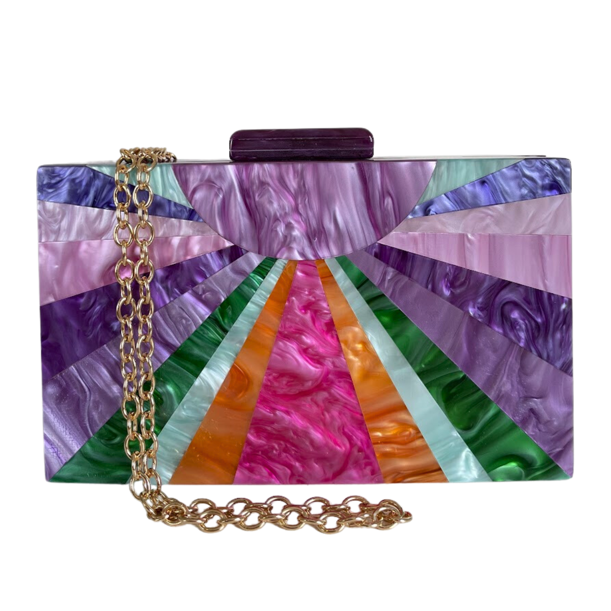 Bolsa de Festa Clutch Acrílico Colorida Roxo - ReUse