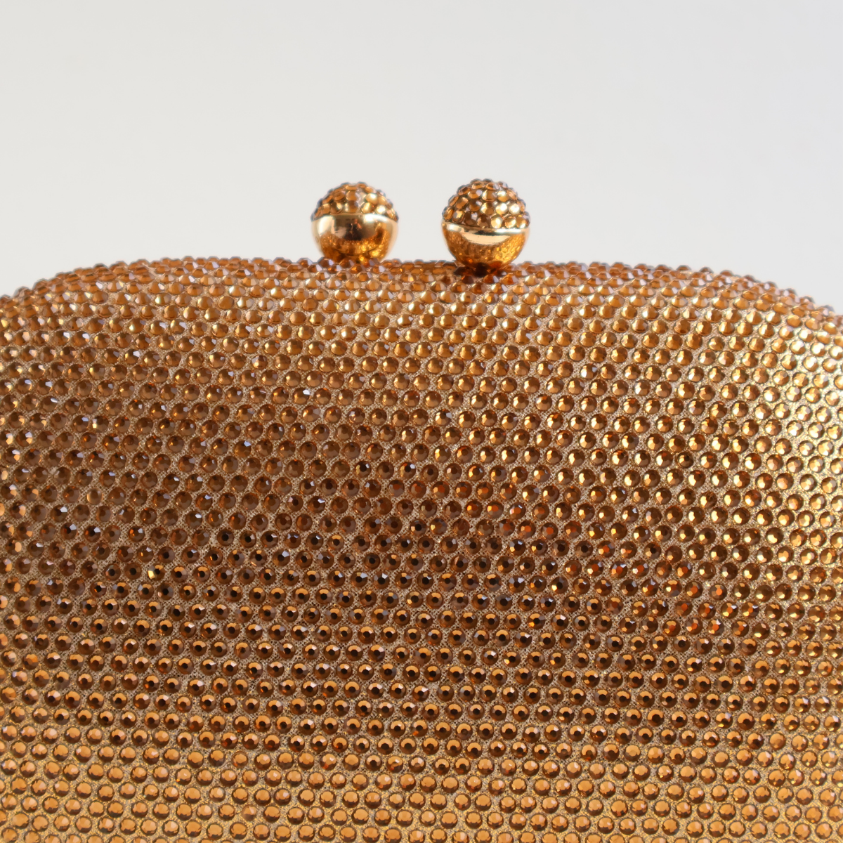 Bolsa Festa Clutch Pedraria Strass Oval Dourada