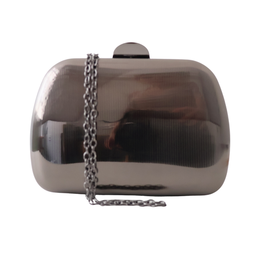 Bolsa de Festa Clutch Metalizada Grafite