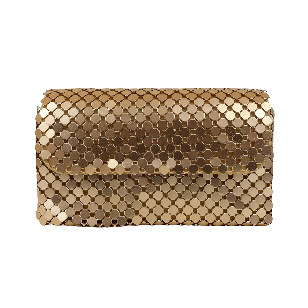 Bolsa de Festa Clutch Carteira Placa Metalizada Dourada - ReUse