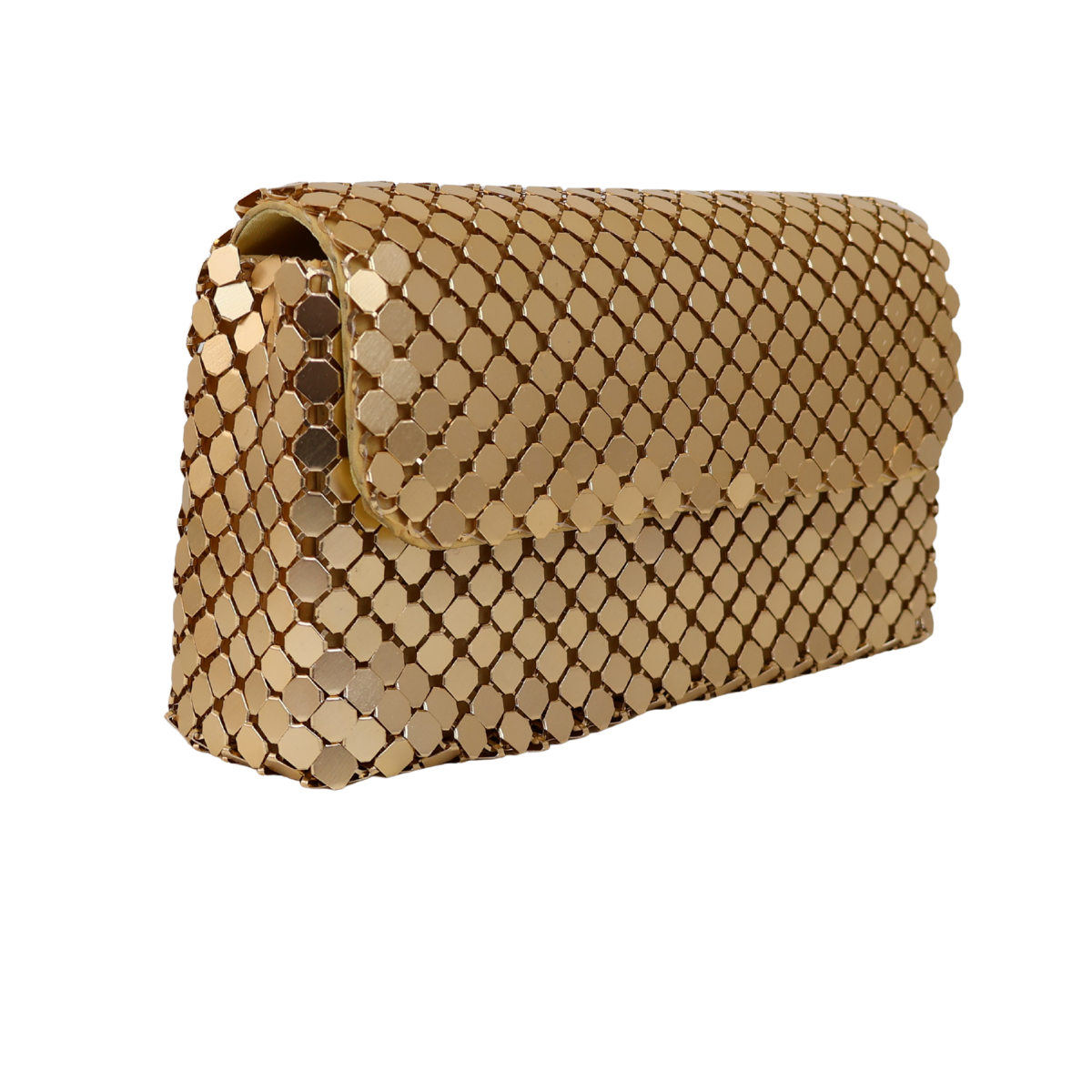 Bolsa de Festa Clutch Carteira Placa Metalizada Dourada - ReUse