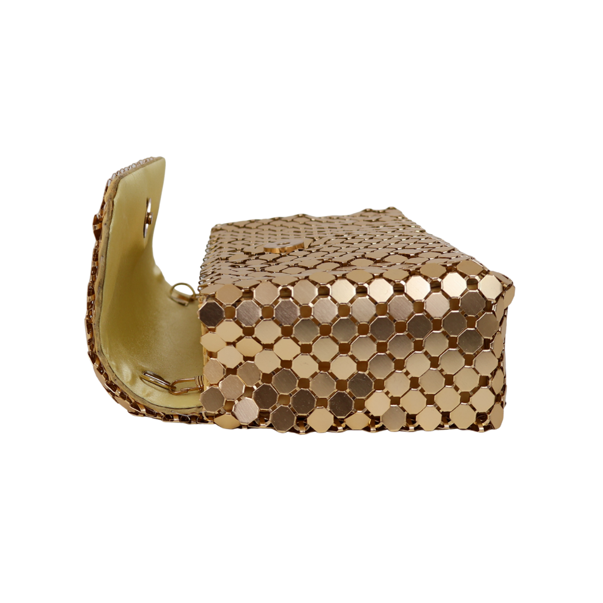 Bolsa de Festa Clutch Carteira Placa Metalizada Dourada - ReUse