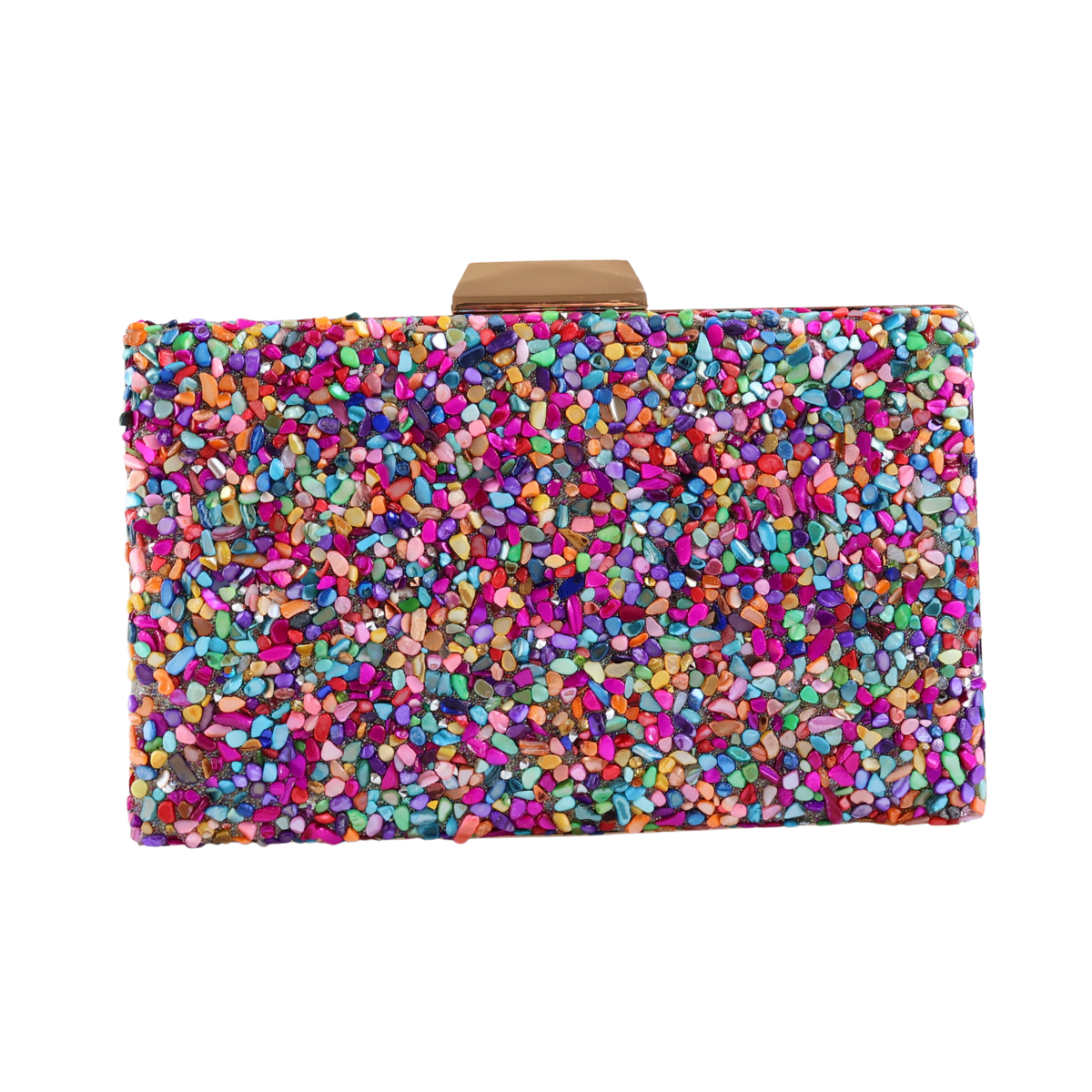 Bolsa Festa Clutch Pedraria Colorida
