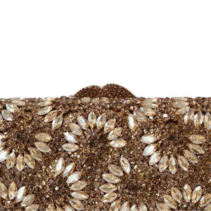 Bolsa Festa Clutch Pedraria Strass Dourada