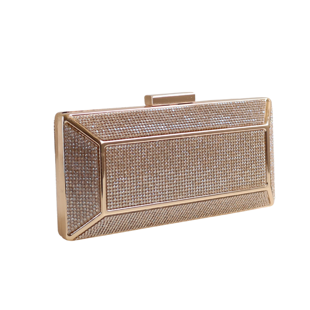 Bolsa Festa Clutch Brilho Strass Dourada