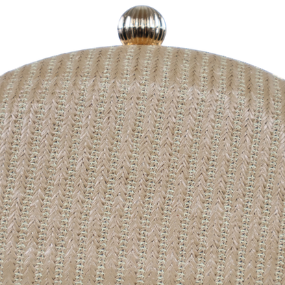 Bolsa Clutch Festa Palha Oval Bege