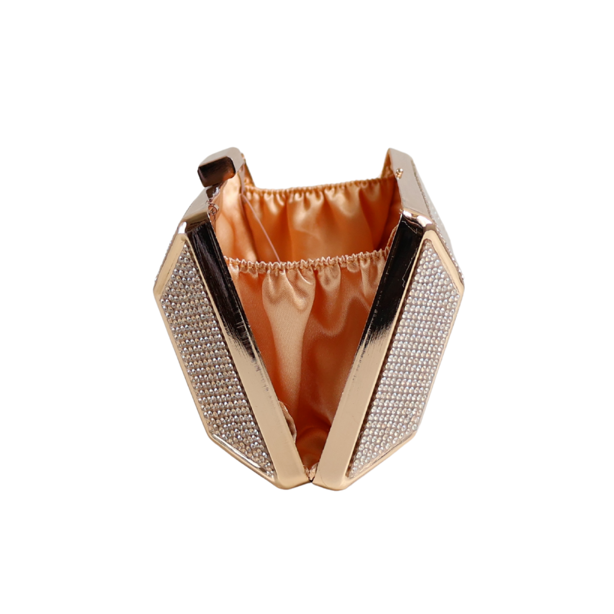 Bolsa Festa Clutch Brilho Strass Dourada
