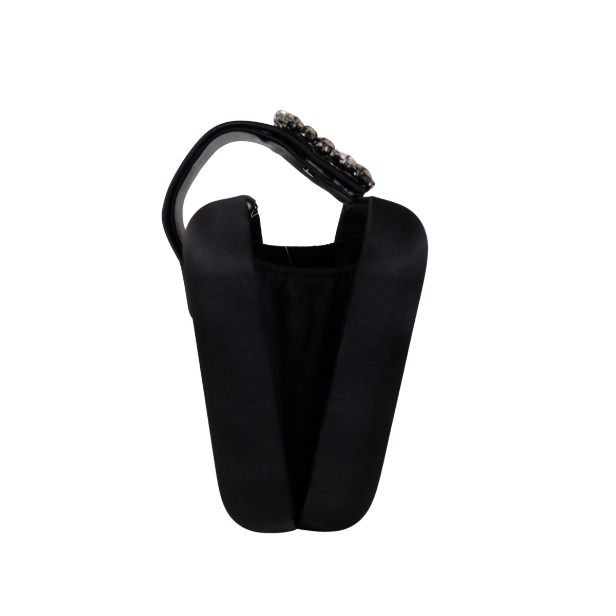 Bolsa Clutch Festa Cetim e Fecho de Pedraria Preta