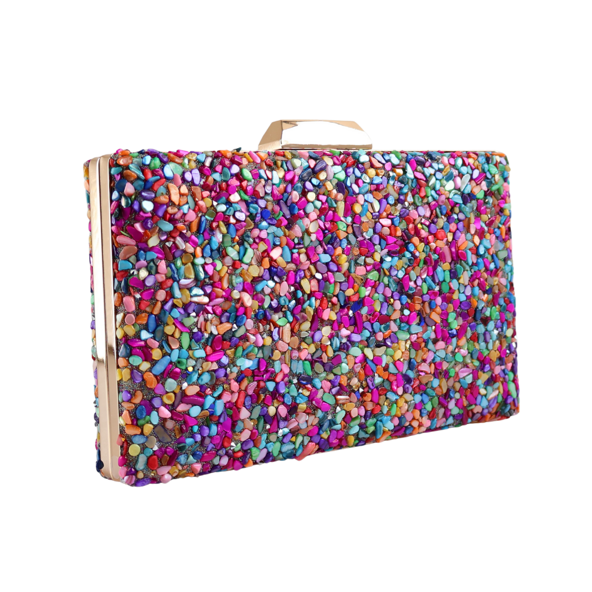 Bolsa Festa Clutch Pedraria Colorida
