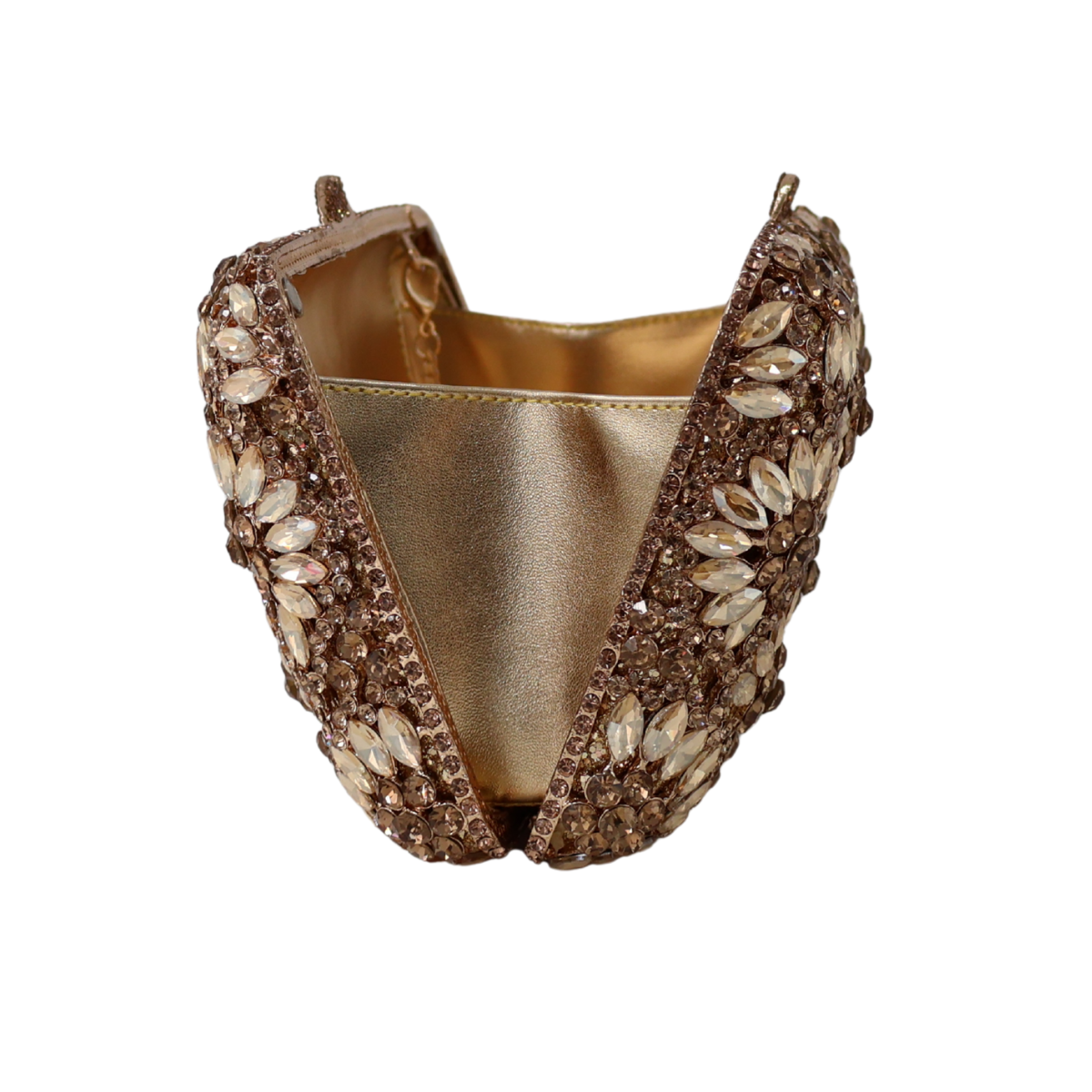 Bolsa Festa Clutch Pedraria Strass Dourada
