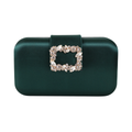 Bolsa Clutch Festa Cetim e Fecho de Pedraria Verde - ReUse