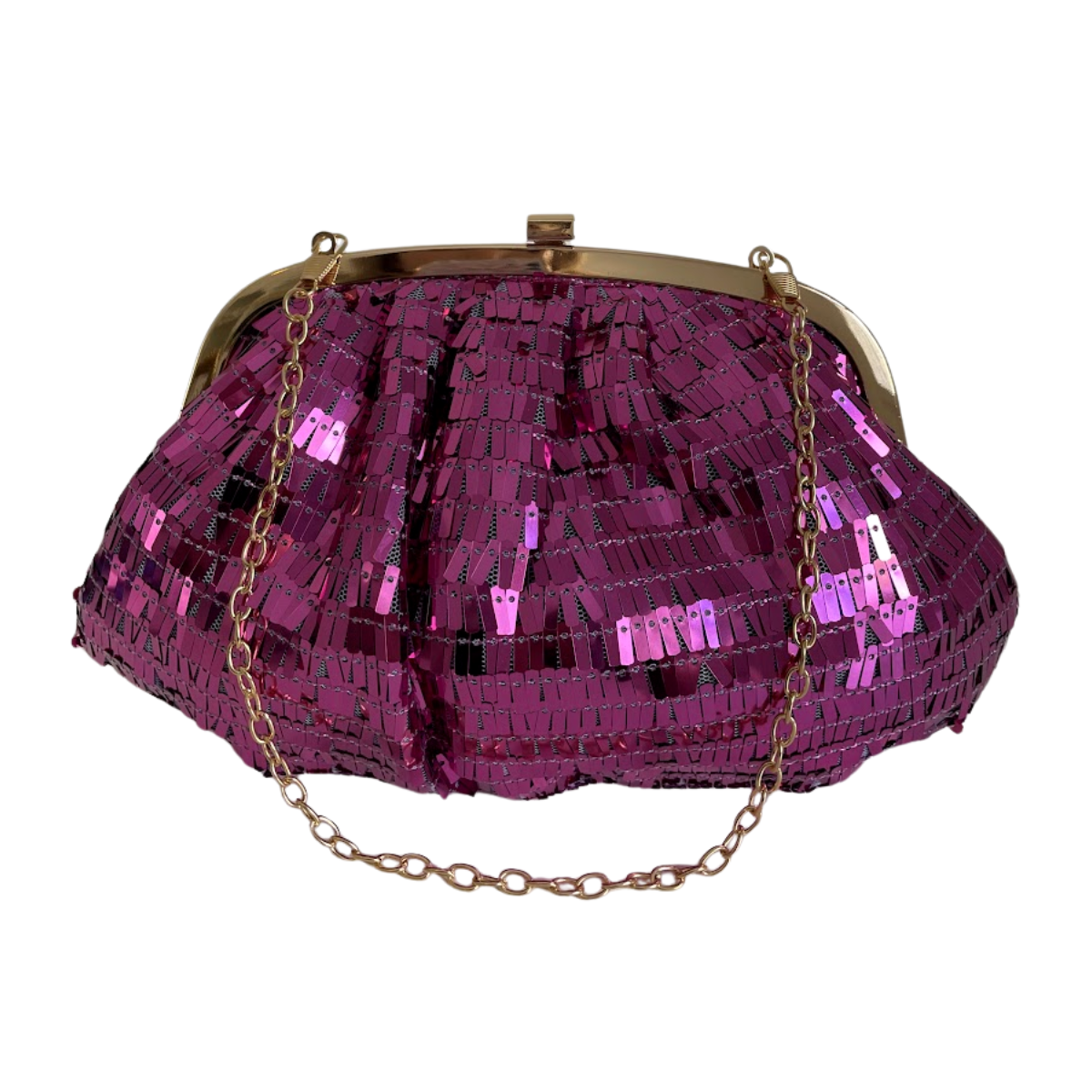 Bolsa de Festa Clutch Lantejoula Brilhante Rosa