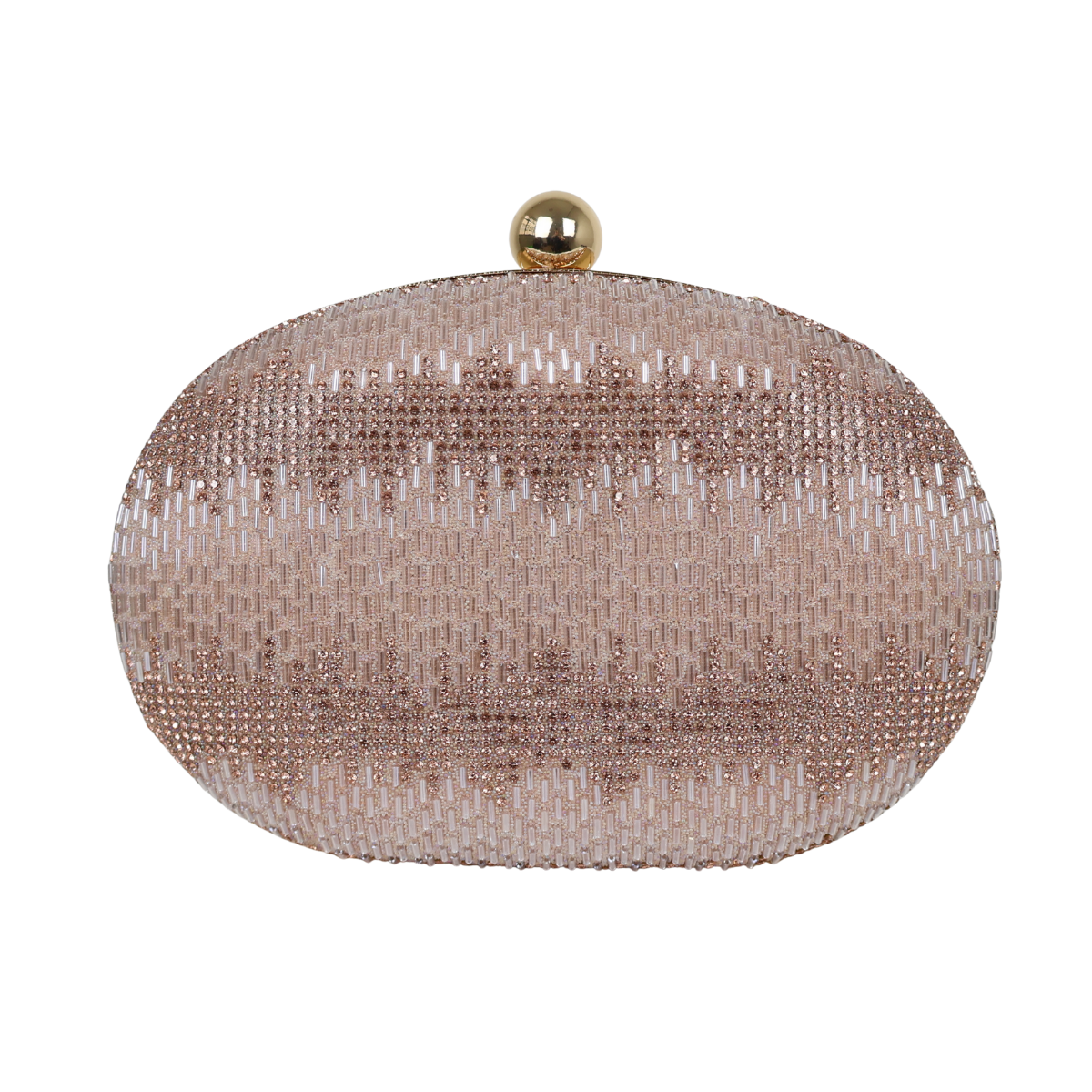 Bolsa Festa Clutch Oval Vidrilhos Rosê