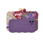 Bolsa Clutch Festa Bordada Flores Marsala