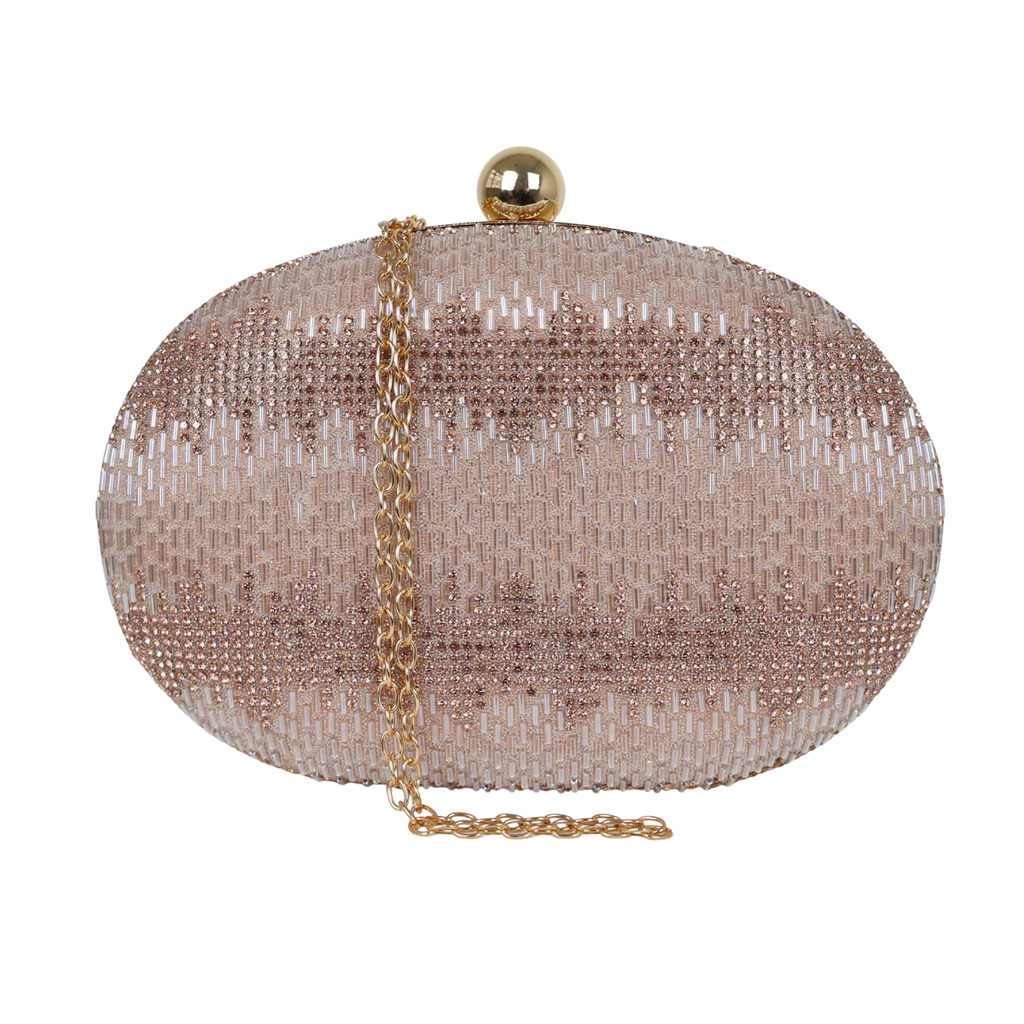 Bolsa Festa Clutch Oval Vidrilhos Rosê - ReUse