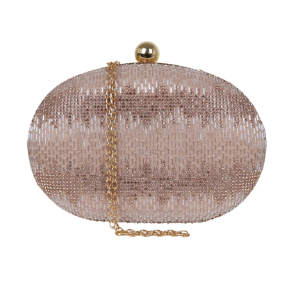 Bolsa Festa Clutch Oval Vidrilhos Rosê