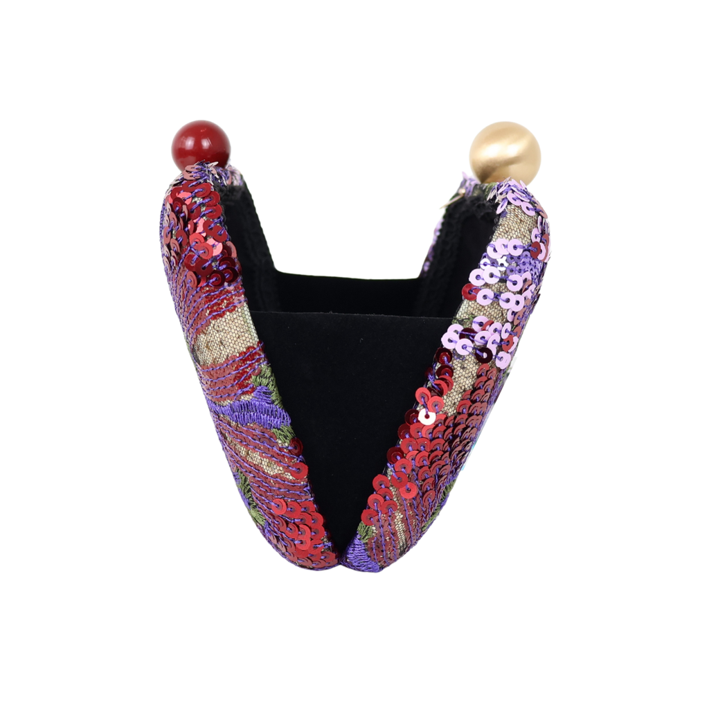 Bolsa Clutch Festa Bordada Flores Marsala