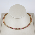 Kit Colar e Brinco - Cristal Marsala - Dourado - Semijoia