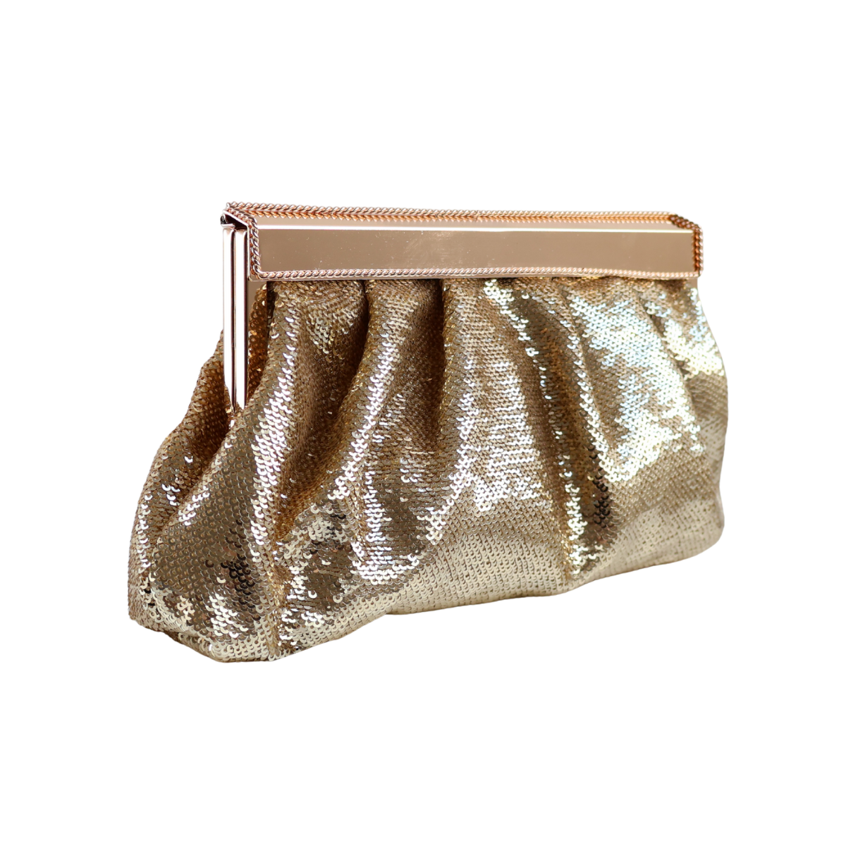 Bolsa Pouch Festa Clutch Lantejoula Dourada