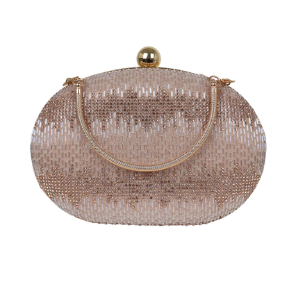 Bolsa Festa Clutch Oval Vidrilhos Rosê