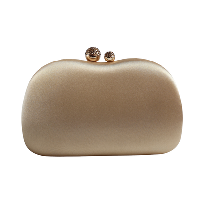 Bolsa Festa Clutch Tecido Acetinado Dourada