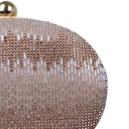 Bolsa Festa Clutch Oval Vidrilhos Rosê