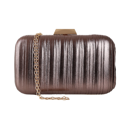 Bolsa de Festa Clutch Bronze Marrom Escuro
