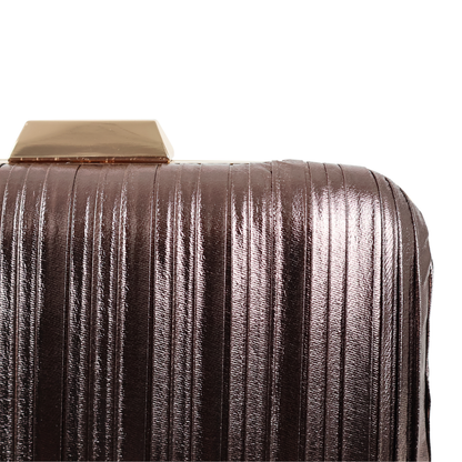 Bolsa de Festa Clutch Bronze Marrom Escuro