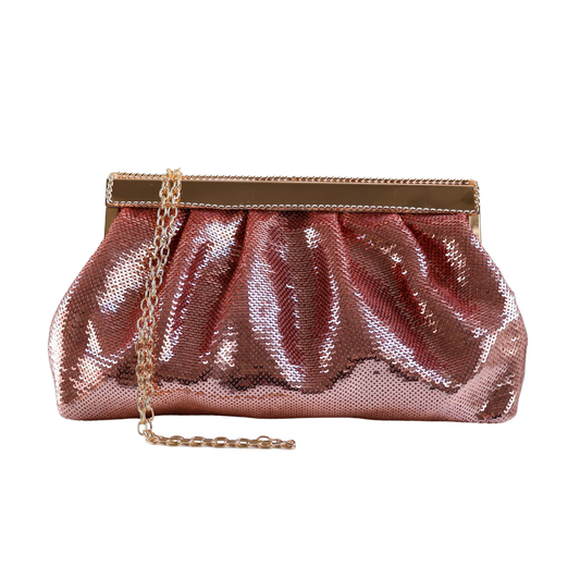 Bolsa Pouch Festa Clutch Lantejoula Rosa