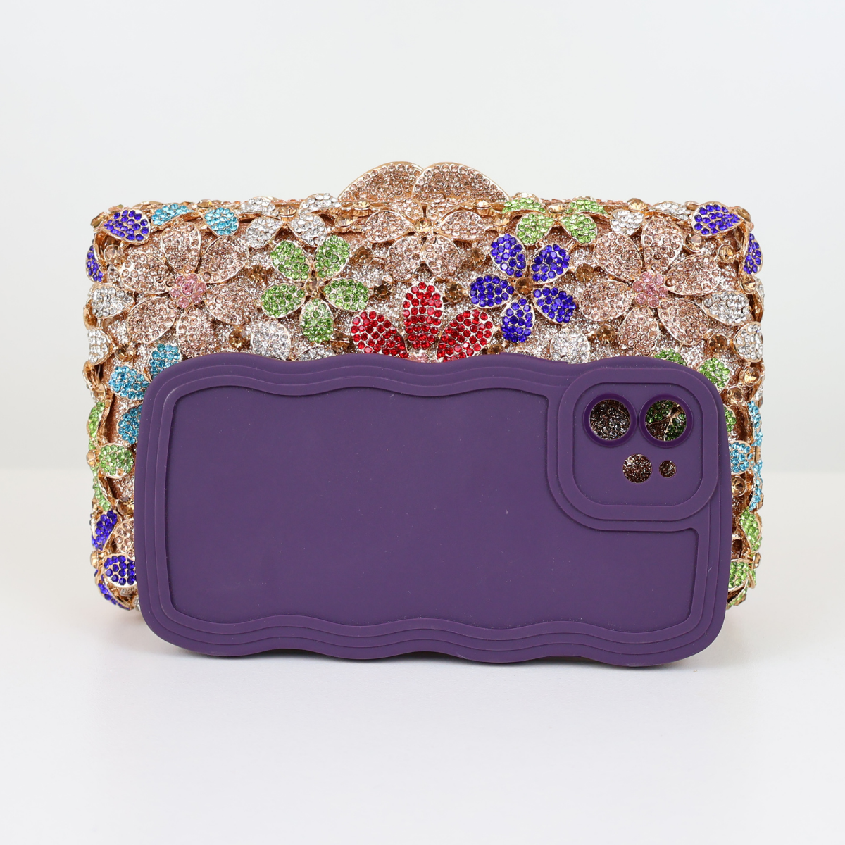 Bolsa Festa Clutch Pedraria Strass Colorida