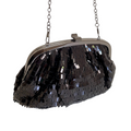 Bolsa de Festa Clutch Lantejoula Brilhante Preta