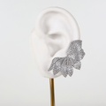 Brinco Earcuff Prateado e Cristal Translúcido - Semijoia