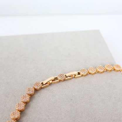 Kit Colar e Brinco - Cristal Translúscido - Dourado